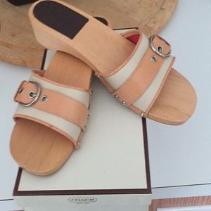 Natural stone Coach clogs size 9